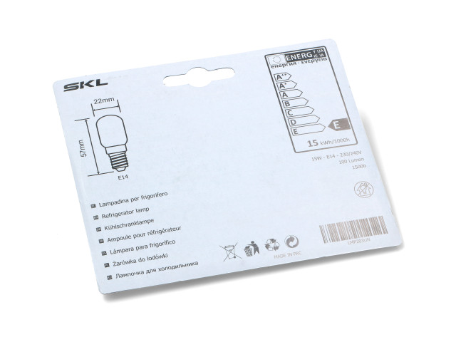 KYLSKÅPSLAMPA 2-PACK E14 15W 